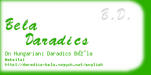 bela daradics business card